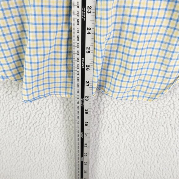 Psycho Bunny Shirt Mens 2 Medium Yellow Blue Button Up Long Sleeve - Picture 5 of 9